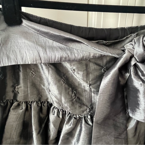 Boutique France Tulle Lined Tie Waist Bell Skirt Gray Sz 16 - Picture 3 of 16